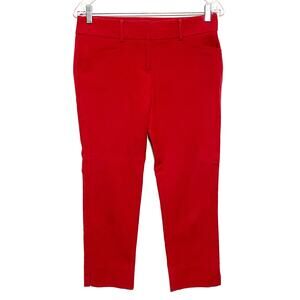 Loft Marisa The Riviera Pant Red Cropped Chinos Womens 2P Career Professional
